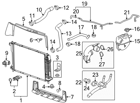 2011 GMC Terrain Radiator & Components OUTLET ASM-WAT Diagram for 12698364