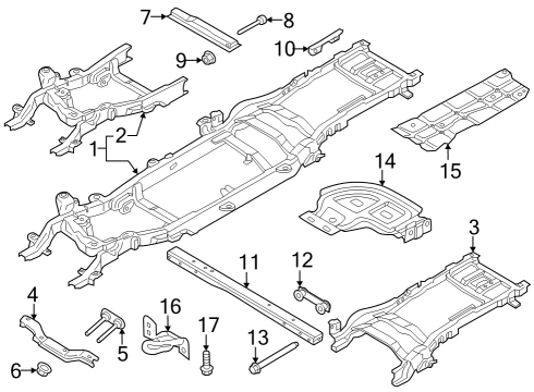 Frame & Components Front Crossmember Mount Bolt Diagram for W718731S439