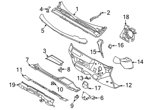 Cowl Cowl Grille Clip Diagram for W716707S900