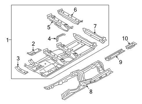 2022 BMW 750i xDrive Floor FLOOR PANEL LEFT Diagram for 41007401641