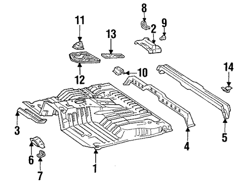 1997 Lexus LX450 Pillars, Rocker & Floor - Floor & Rails Shift Boot Diagram for 5829060010