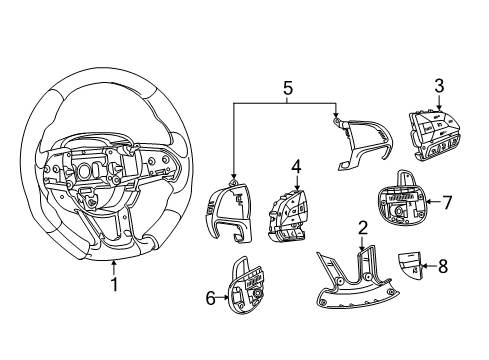 Steering Wheel & Trim Kit-Steering Wheel Diagram for 6VC76JSLAA
