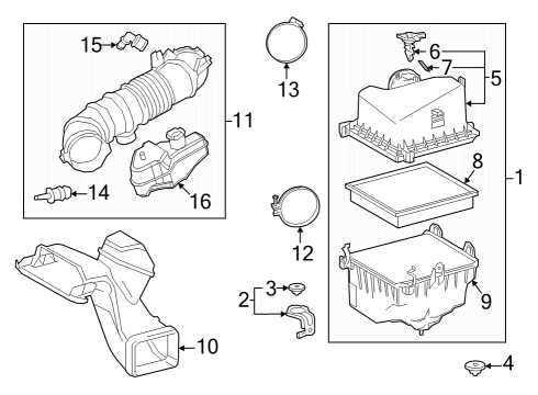 2021 Toyota Camry Filters Inlet Assy, Air Cleaner Diagram for 177500P080