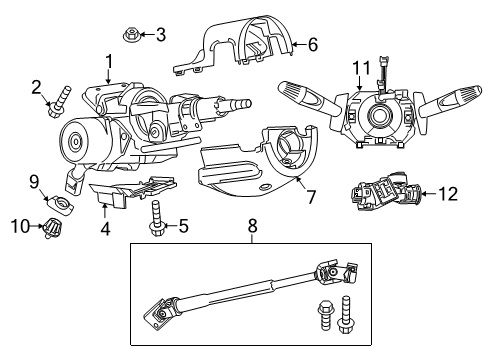 2018 Fiat 500 Steering Column & Wheel, Steering Gear & Linkage Nut-HEXAGON Lock Diagram for 6511578AA