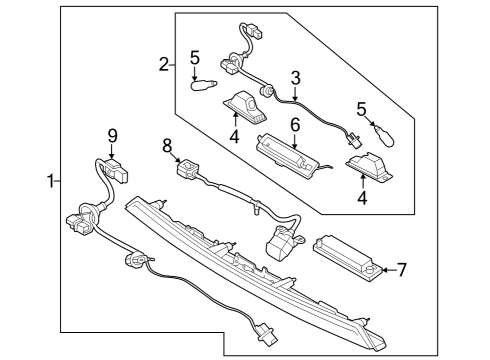 2021 Kia Forte License Lamps Lamp Assembly-Center GAR Diagram for 92409M7300