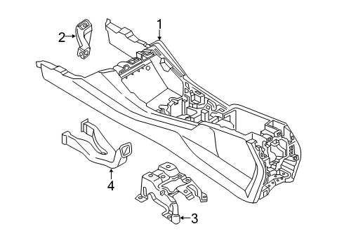 2021 BMW X4 Console CENTER CONSOLE W.CONTRAS.COL Diagram for 51169493699