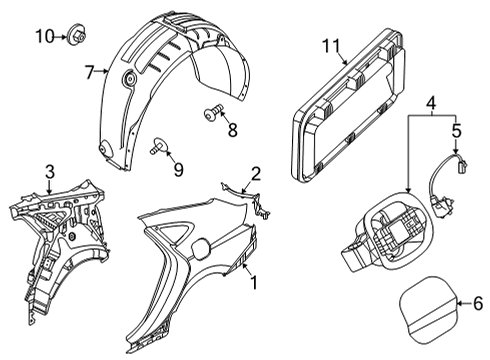 Quarter Panel & Components Opener Assembly-Fuel FIL Diagram for 81560L2000