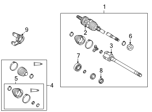 2010 Toyota Corolla Drive Axles - Front Bearing Support Diagram for 4345706020