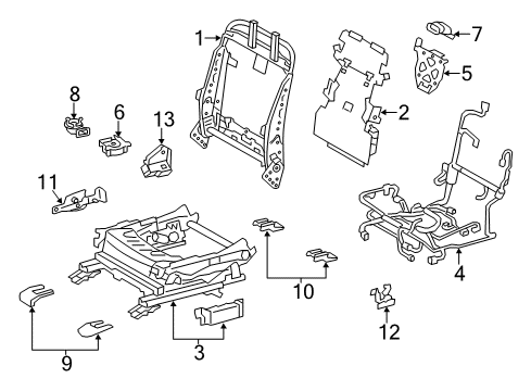 2018 Lexus GS450h Passenger Seat Components Lamp Assembly, Interior Diagram for 8108030131