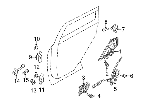 2015 Nissan Juke Rear Door Rear Door Lock Actuator Motor, Right Diagram for 825001KA2A