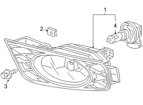 2009 Honda Odyssey Bulbs Foglight Unit, Passenger Side Diagram for 33901SHJ305