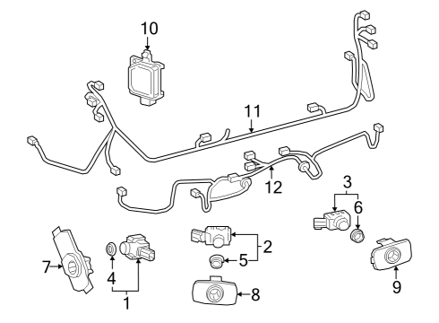 Lane Departure Warning Park Sensor Diagram for 89341K0070D4