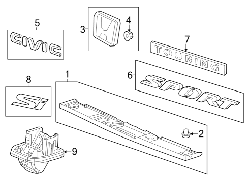 2022 Honda Civic Parking Aid SENSOR *NH877P* Diagram for 39680T43J21ZC