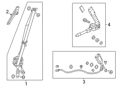 2013 Honda Civic Seat Belt Buckle Se*NH167L* Diagram for 04813TR3A00ZD