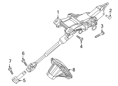 2014 Ford C-Max Steering Column & Wheel, Steering Gear & Linkage Lower Joint Diagram for AV6Z3A525A