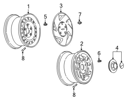 1996 Chevrolet Camaro Wheels Wheel Rim-16X7.5 Diagram for 9591850