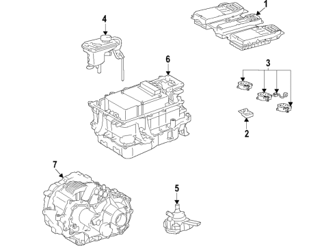 2020 Toyota Highlander Hybrid Components, Battery, Blower Motor, Cooling System Cable Diagram for 821H10E051