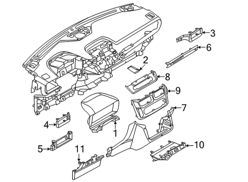 Cluster & Switches, Instrument Panel PANEL - INSTRUMENT Diagram for NZ6Z26044D70AA