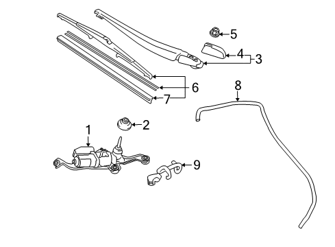 2010 Toyota Prius Wiper & Washer Components Wiper Arm Cover Diagram for 8529247010