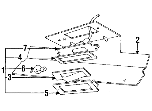 1996 Ford F-350 License Lamps Bulb Diagram for C3AZ13466G