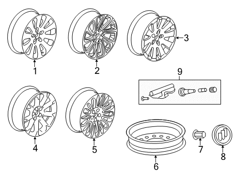 2015 Buick LaCrosse Wheels Wheel, Alloy Diagram for 90870797