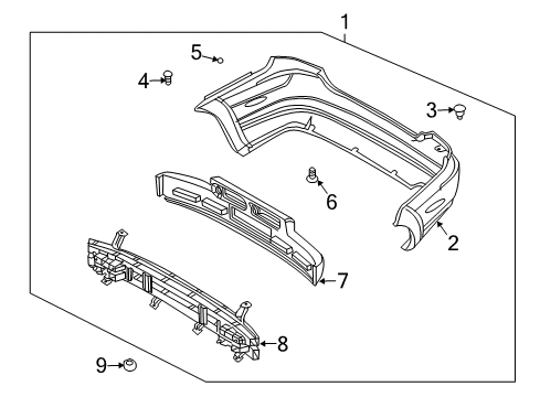 2004 Chevrolet Aveo Rear Bumper Energy Absorber Diagram for 96403741