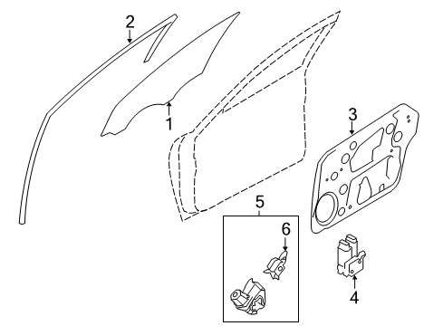 2013 Hyundai Sonata Front Door Unit Assembly-Safety Window Diagram for 957503S000
