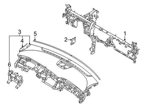 Instrument Panel BRACKET ASSY-CRASH PAD CTR MTG Diagram for 84470N9000