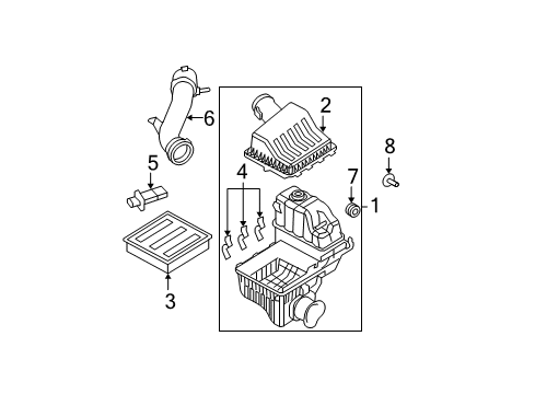 2008 Ford F-250 Super Duty Filters Air Tube Diagram for 7C3Z9B659B