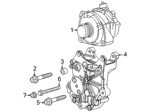 2022 GMC Sierra 2500 HD Alternator Mount Bracket Diagram for 12700411