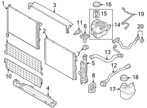 Radiator & Components COVERING RIGHT Diagram for 17118666839