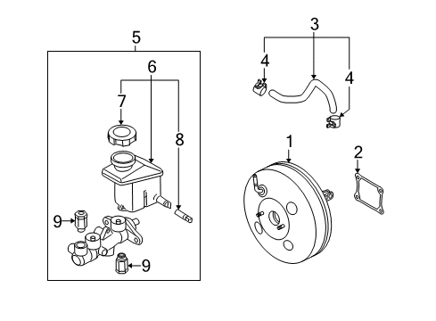 2009 Kia Rio Dash Panel Components Cylinder Assembly-Brake Diagram for 585101G000DS