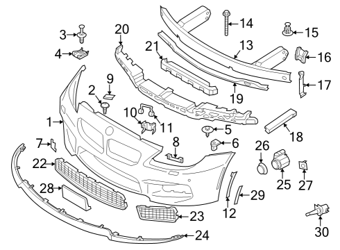 2014 BMW M6 Front Bumper Side Marker Light, Front, Left Diagram for 63147843565