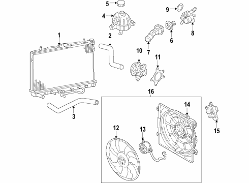 2018 Hyundai Tucson Cooling System, Radiator, Water Pump, Cooling Fan Tap Bolt Diagram for 253951D008