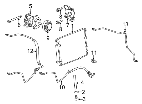 2011 Cadillac CTS A/C Condenser, Compressor & Lines AC Tube Diagram for 19418050