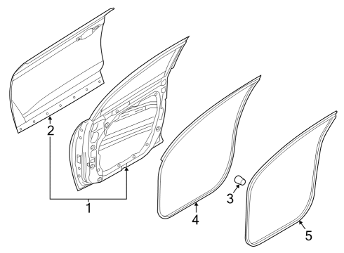 2022 Hyundai Tucson Door & Components PANEL-FRONT DOOR OUTER, LH Diagram for 76111N9000