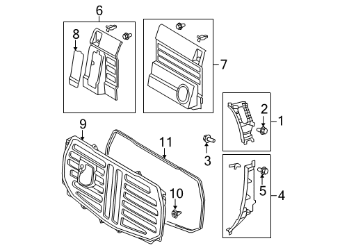 2013 Toyota Tundra Interior Trim - Cab Access Cover Retainer Diagram for 6719934010