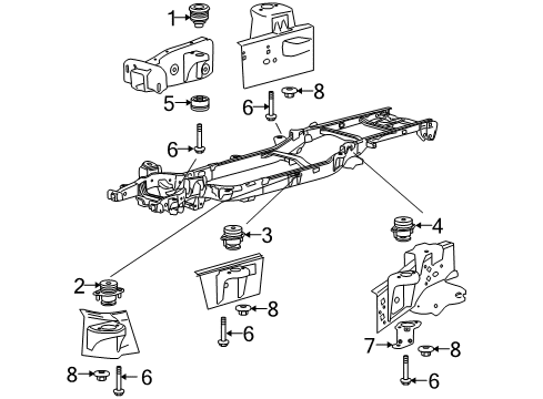 2013 Ford F-150 Frame & Components Upper Insulator Diagram for 9L3Z1000154A
