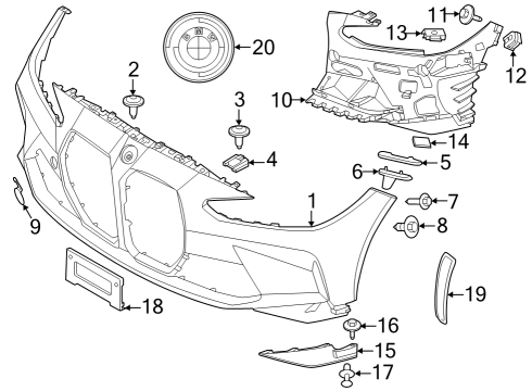 2021 BMW M3 Bumper & Components - Front SIDE MARKER REFLECTOR LEFT Diagram for 63148077223