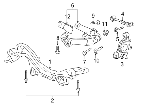 2015 Honda CR-V Rear Suspension Components, Upper Control Arm, Stabilizer Bar Protector, RR. Arm (Lower) Diagram for 52352T1GE01