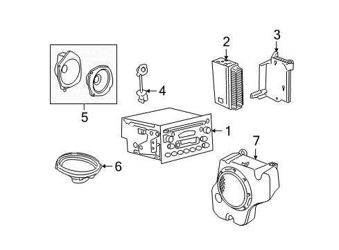 2008 Pontiac G5 Sound System Woofer Diagram for 15853070