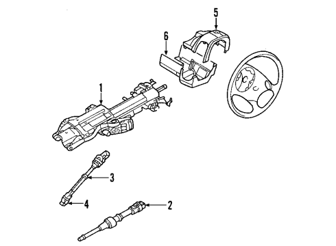 2005 Ford Mustang Steering Column & Wheel, Steering Gear & Linkage Lower Shroud Diagram for 4R3Z3530AAA