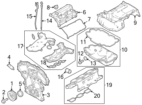 Engine Parts, Mounts, Cylinder Head & Valves, Camshaft & Timing, Variable Valve Timing, Oil Cooler, Oil Pan, Oil Pump, Crankshaft & Bearings, Pistons, Rings & Bearings Oil Level Gauge Diagram for 111405CA0B