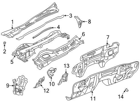 2002 Infiniti Q45 Cowl INSULATOR-Dash Lower, Front Diagram for 67810AR200