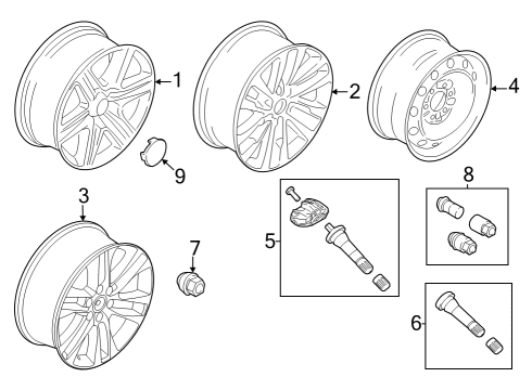 2021 Ford Expedition Wheels Wheel, Alloy Diagram for KL1Z1007B