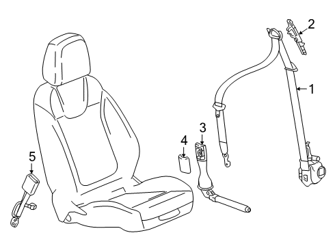 Seat Belt Latch Diagram for 84517461