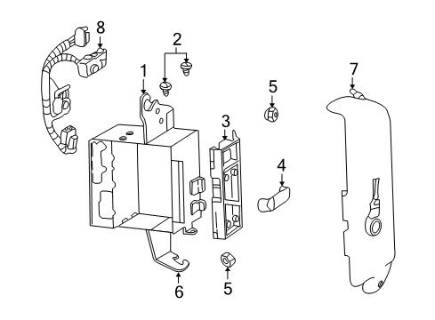 2002 Toyota Celica Navigation System Cover-Communication Interface Module Diagram for 10444034