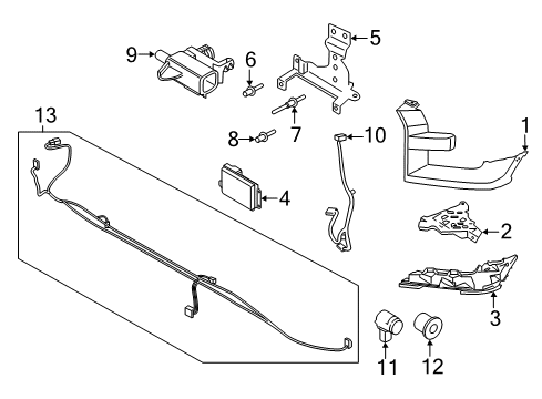 2015 Ford F-150 Front Bumper Sensor Diagram for FL3Z9E731D
