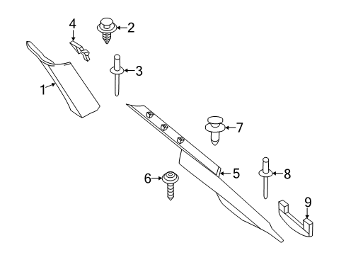 2018 BMW 440i xDrive Gran Coupe Interior Trim - Quarter Panels Cover, Column D, Left Diagram for 51437305519