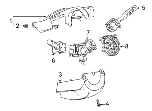2022 Buick Encore GX Switches Lower Column Cover Diagram for 42578253